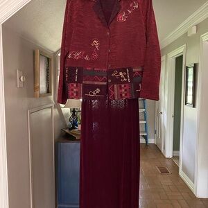 Coldwater Creek Rich Burgundy Dress with Jacket
